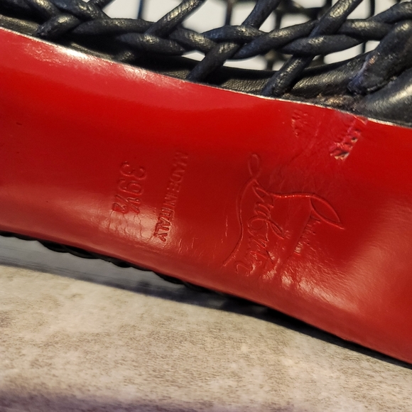 Black Louboutin Caged Strappy Leather Bootie Heels 39 - Picture 10 of 10